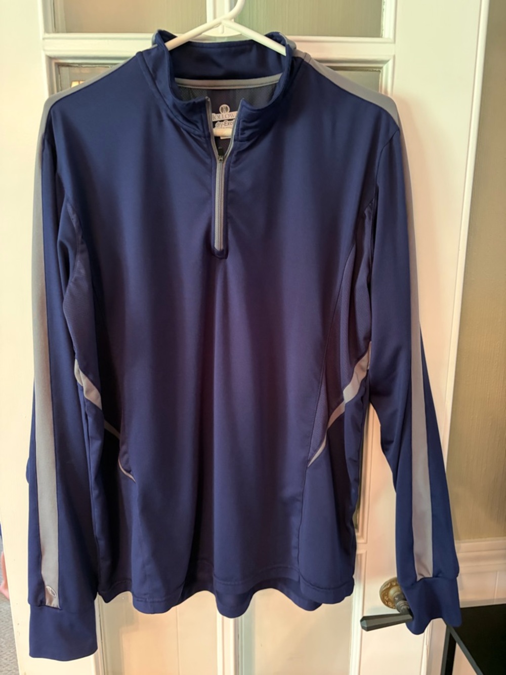 Holloway Navy and Light Gray Quarter-Zip Dry-Excel Athletic Pullover